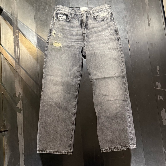 Frame Le Jane Crop Grey Kallin Rips - Picture 1 of 1